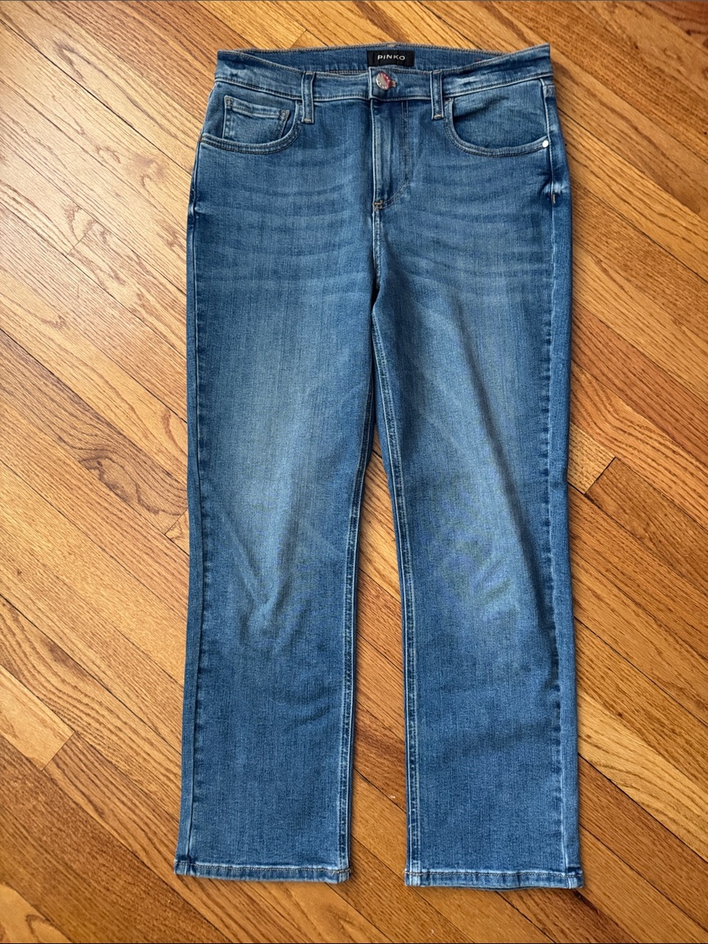 Pinko Sury Blue Stretch Straight Leg Jeans